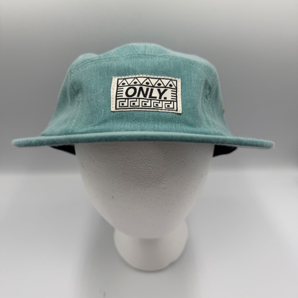 Only NY 5 Panel Camper Hat Teal Green Made in USA Adjustable Strapback Cap